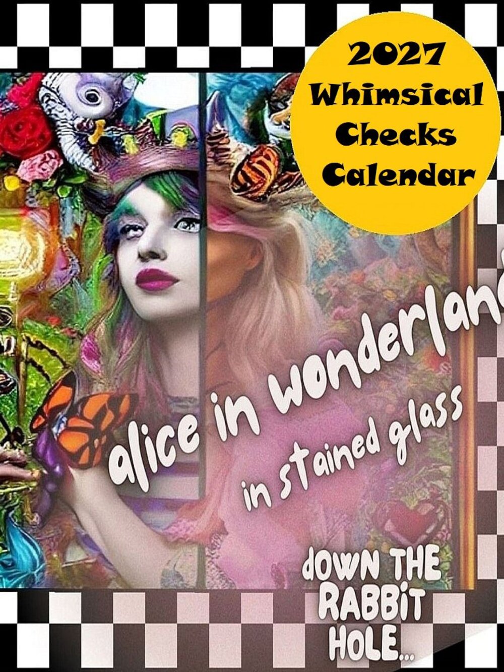 Alice in Wonderland Decor 2027 Calendar Whimsical Checked Decor Fantasy Decor